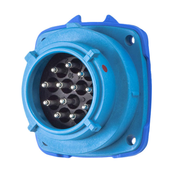 03-A8001 - PN12c INLET POLY BLUE SIZE 1 IP 66/67 11P+G 2A/7.5A 600 VAC/130 VDC 60 Hz